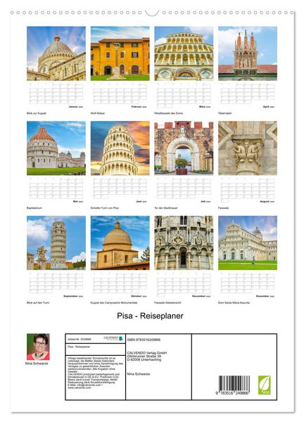 Produktbild: Pisa - Reiseplaner (hochwertiger Premium Wandkalender 2026 DIN A2 hoch), Kunstdruck in Hochglanz