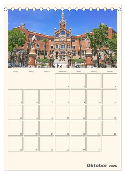 Produktbild: Valencia - Barcelona Terminplaner (Tischkalender 2026 DIN A5 hoch), CALVENDO Monatskalender
