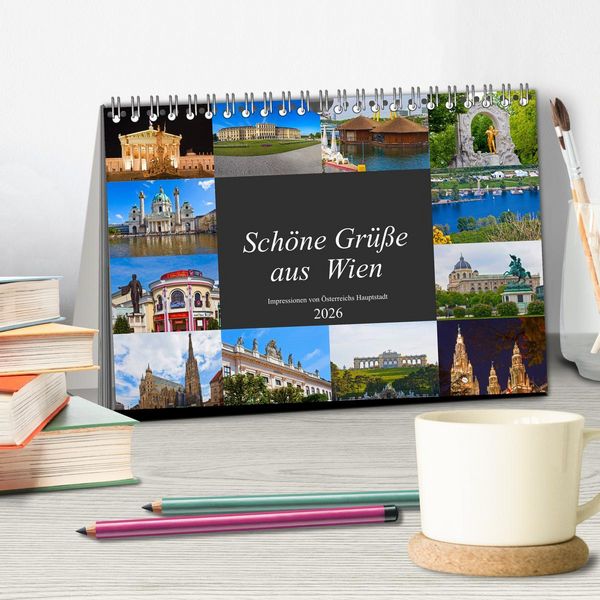 Produktbild: Sch&ouml;ne Gr&uuml;&szlig;e aus Wien (Tischkalender 2026 DIN A5 quer), CALVENDO Monatskalender