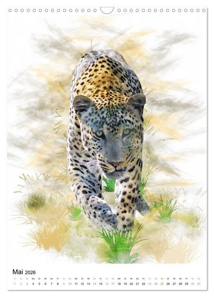 Produktbild: Afrikas Tierwelt - wie gemalt (Wandkalender 2026 DIN A3 hoch), CALVENDO Monatskalender