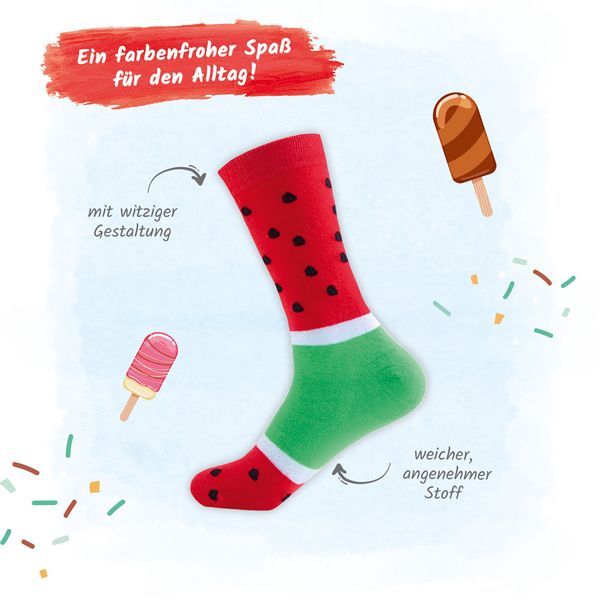 Produktbild: Tr&ouml;tsch Socken am Stiel Wassermelone