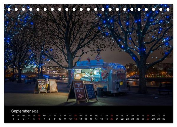 Produktbild: London - Nachts an der Themse (Tischkalender 2026 DIN A5 quer), CALVENDO Monatskalender
