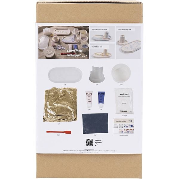 Produktbild: Creativ Company DIY Sets Formgie&szlig;en Starter Kreativ Set Harzgie&szlig;en, Blau, , Hellpink, Wei&szlig;, Kerzenhalter und Tabletts, Kreativ Box