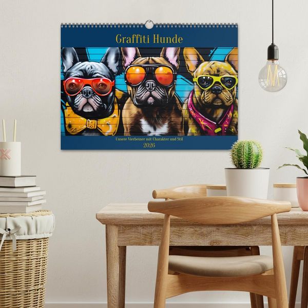 Produktbild: Graffiti Hunde (Wandkalender 2026 DIN A3 quer), CALVENDO Monatskalender