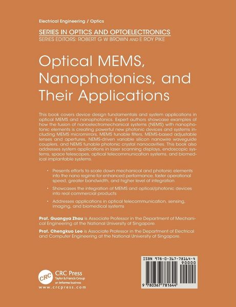 Produktbild: Optical MEMS, Nanophotonics, and Their Applications