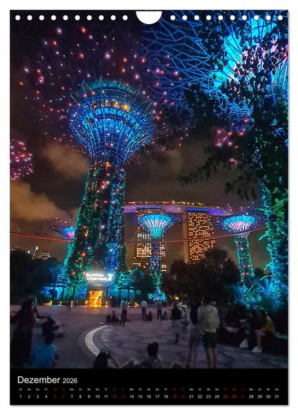 Produktbild: Singapur - Faszinierende Lichterwelt Marina Bay (Wandkalender 2026 DIN A4 hoch), CALVENDO Monatskalender