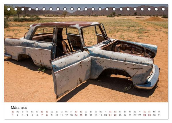 Produktbild: Solitaire Alte verlassene Autos in der namibischen W&uuml;ste (Tischkalender 2026 DIN A5 quer), CALVENDO Monatskalender