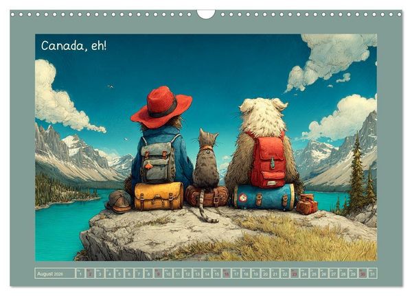Produktbild: Weltenbummler. Hund und Katz auf Reisen (Wandkalender 2026 DIN A3 quer), CALVENDO Monatskalender