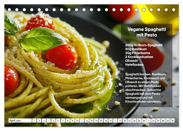 Produktbild: Veganes Soulfood - Leichte vegan Rezepte f&uuml;r jeden Monat (Tischkalender 2026 DIN A5 quer), CALVENDO Monatskalender