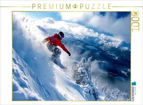 CALVENDO Puzzle Snowboarden, atemberaubend | 1000 Teile Lege-Größe 64x48cm Foto-Puzzle für glückliche Stunden