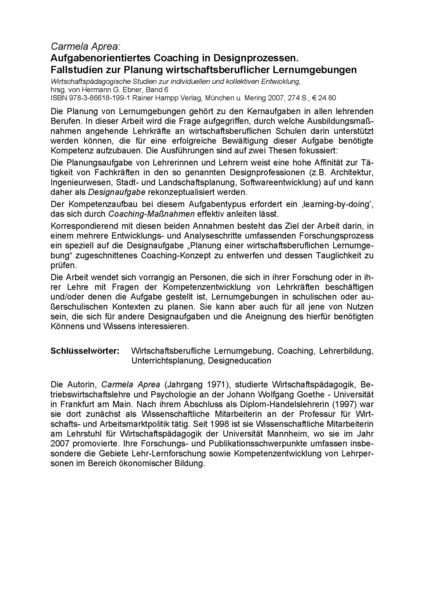 Produktbild: Aufgabenorientiertes Coaching in Designprozessen