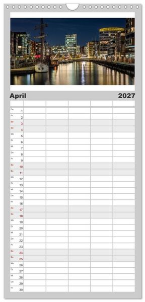 Produktbild: Familienplaner 2027 - Magic Nights Hamburg mit 5 Spalten (Wandkalender, 21 x 45 cm) CALVENDO