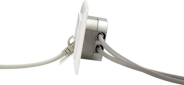 Produktbild: Renkforce Netzwerkdose Unterputz Einsatz CAT 6a 2 Port Wei&szlig;