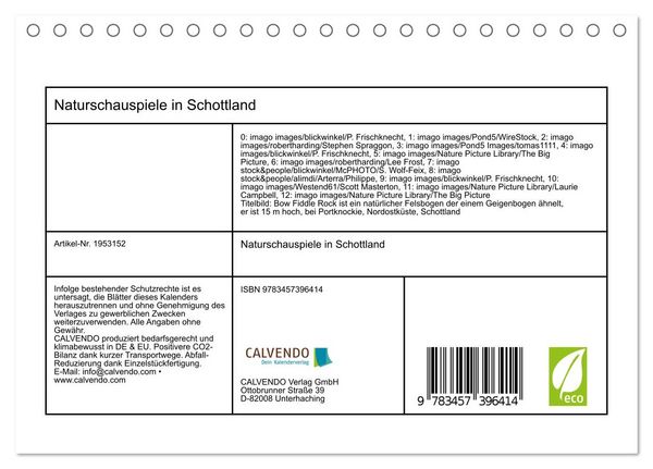 Produktbild: Naturschauspiele in Schottland (Tischkalender 2026 DIN A5 quer), CALVENDO Monatskalender