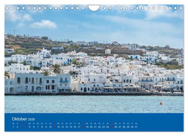 Produktbild: Griechenland - Mykonos Kalender (Wandkalender 2026 DIN A4 quer), CALVENDO Monatskalender