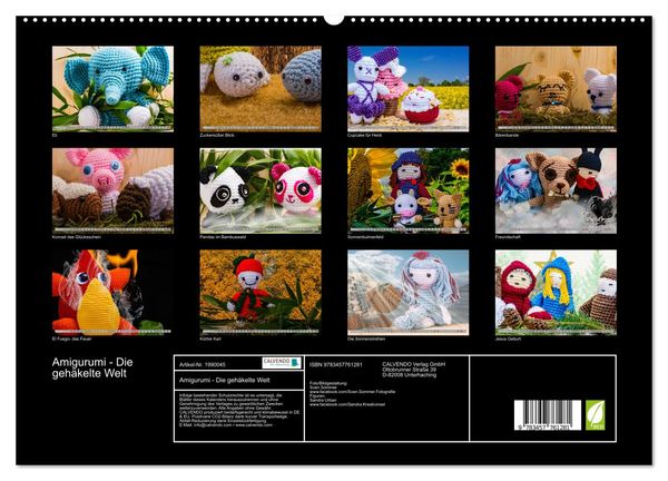 Produktbild: Amigurumi - Die geh&auml;kelte Welt (hochwertiger Premium Wandkalender 2026 DIN A2 quer), Kunstdruck in Hochglanz
