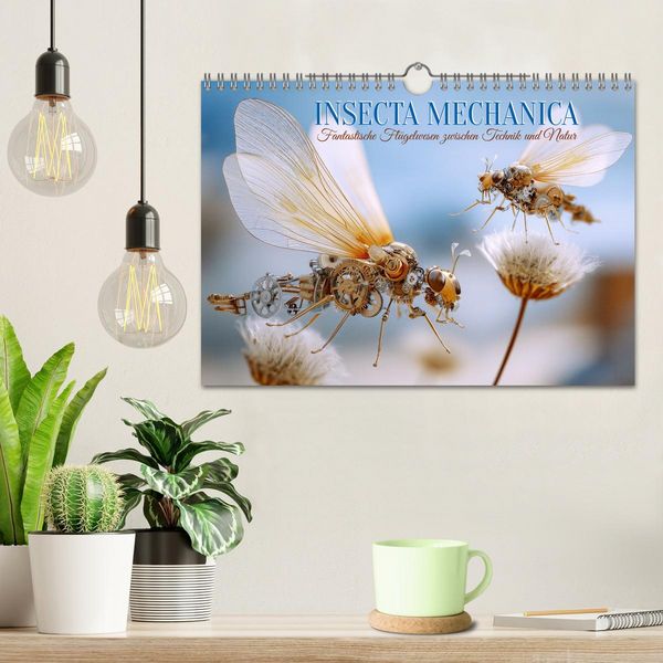 Produktbild: Insecta Mechanica. Fantastische Fl&uuml;gelwesen zwischen Technik und Natur (Wandkalender 2026 DIN A4 quer), CALVENDO Monatskalender