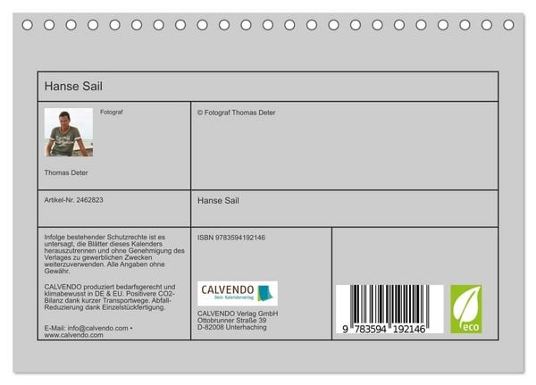 Produktbild: Hanse Sail (Tischkalender 2027 DIN A5 quer), CALVENDO Monatskalender