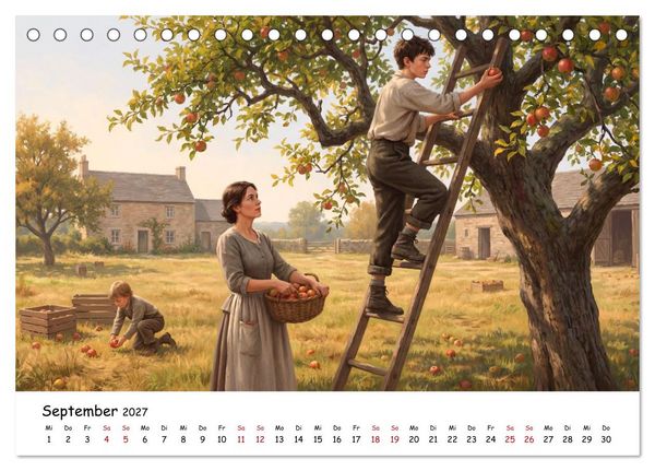 Produktbild: Zwischen Feld und Hof - Landleben vor &uuml;ber hundert Jahren (Tischkalender 2027 DIN A5 quer), CALVENDO Monatskalender