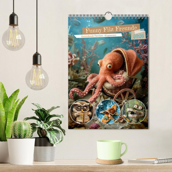 Produktbild: Funny Filz Freunde (Wandkalender 2026 DIN A4 hoch), CALVENDO Monatskalender