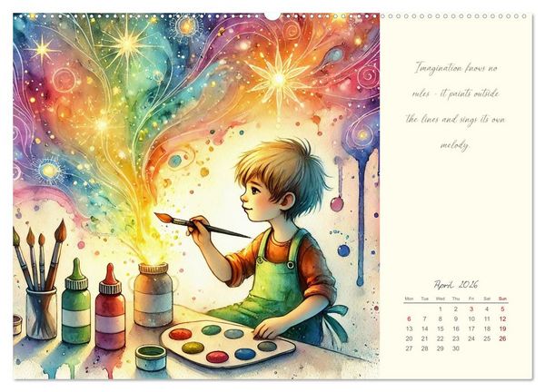 Produktbild: Magic with your inner child - 12 months full of wonder and joy (High Quality Premium Wall Calendar 2026 DIN A2 landscape),CALVENDO 12 Month Wall Calendar