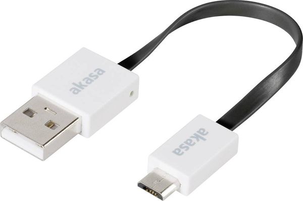 Produktbild: Akasa USB-Kabel USB 2.0 USB-A Stecker, USB-Micro-B Stecker 0.15 m Schwarz hochflexibel, vergoldete Steckkontakte, UL-zertifiziert AK-CBUB16-15BK