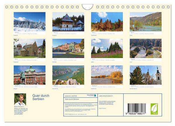 Produktbild: Quer durch Serbien (Wandkalender 2026 DIN A4 quer), CALVENDO Monatskalender