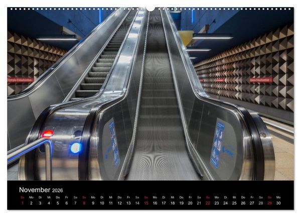 Produktbild: U-Bahn in M&uuml;nchen (hochwertiger Premium Wandkalender 2026 DIN A2 quer), Kunstdruck in Hochglanz