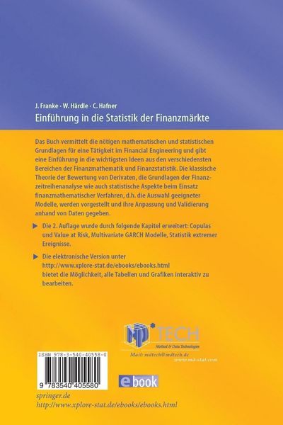 Produktbild: Einf&uuml;hrung in die Statistik der Finanzm&auml;rkte