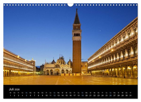 Produktbild: Venedig bei Nacht 2026 (Wandkalender 2026 DIN A3 quer), CALVENDO Monatskalender