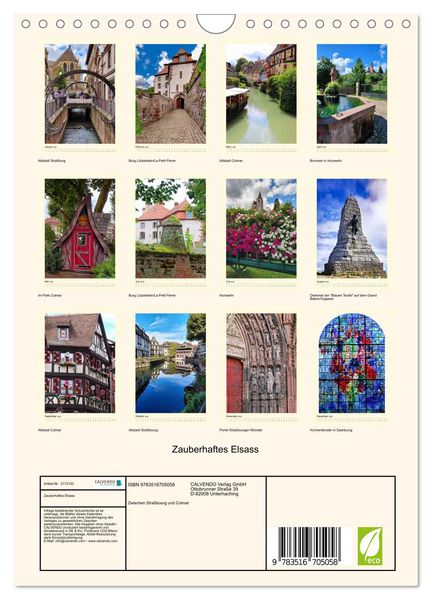 Produktbild: Zauberhaftes Elsass (Wandkalender 2026 DIN A4 hoch), CALVENDO Monatskalender