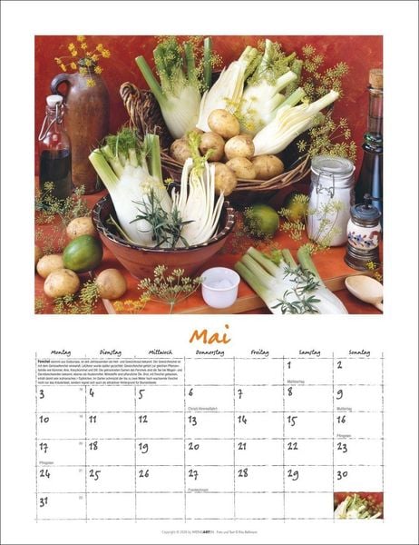 Produktbild: Augenschmaus Kalender 2027 - Gew&uuml;rze und Kr&auml;uter rund ums Jahr