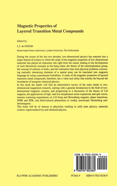 Produktbild: Magnetic Properties of Layered Transition Metal Compounds