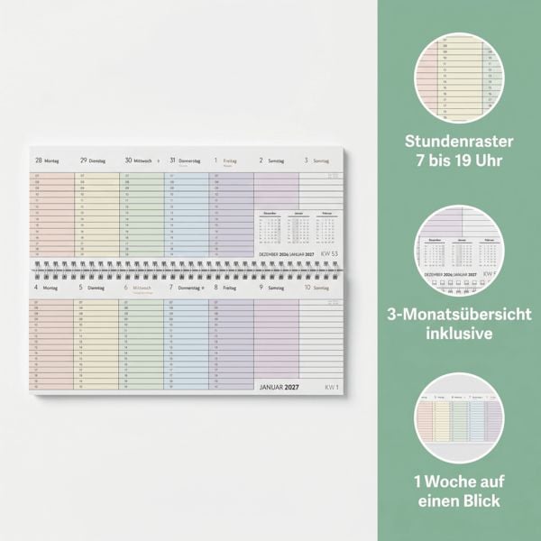 Produktbild: Tischquerkalender Farbenfroh 2027