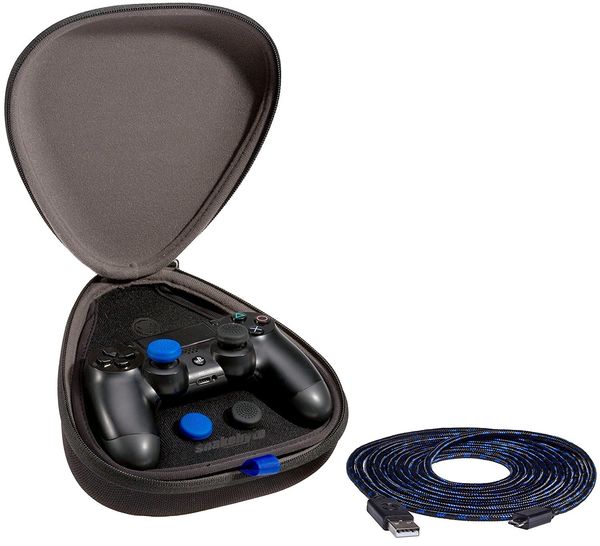 Snakebyte - game:kit - Zur Aufbewahrung des Dualshock 4 Controller - inkl. 4 Control Caps & 3m USB Ladekabel (Meshcable)