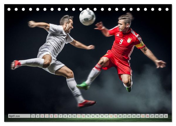 Produktbild: Fussball - Zweikampf (Tischkalender 2026 DIN A5 quer), CALVENDO Monatskalender