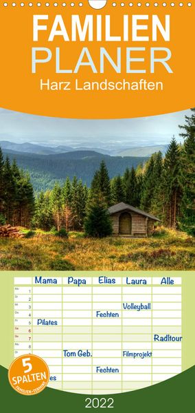 Produktbild: Harz Landschaften - Familienplaner hoch (Wandkalender 2022 , 21 cm x 45 cm, hoch)