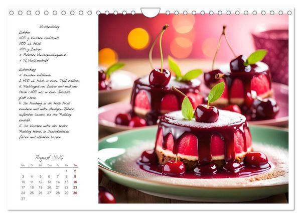 Produktbild: Naschkatzentr&auml;ume - S&uuml;ndhaft leckere Desserts mit einfachen Rezepten (Wandkalender 2026 DIN A4 quer), CALVENDO Monatskalender