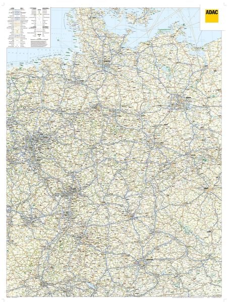 Produktbild: ADAC L&auml;nderKarte Deutschland 1:650 000, plano in H&uuml;lse