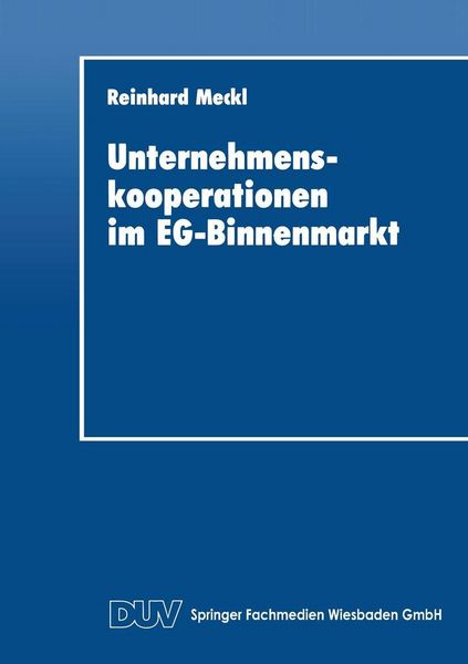 Produktbild: Unternehmenskooperationen im EG-Binnenmarkt