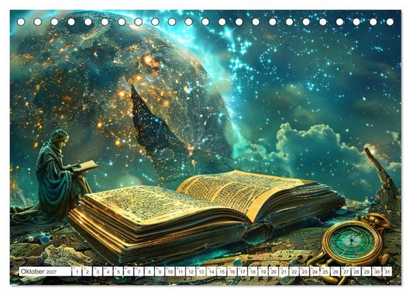 Produktbild: Welten zwischen den Zeilen - B&uuml;cher, die Tr&auml;ume wecken (Tischkalender 2027 DIN A5 quer), CALVENDO Monatskalender