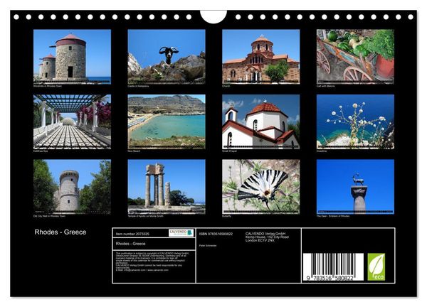 Produktbild: Rhodes - Greece (Wall Calendar 2026 DIN A4 landscape), CALVENDO 12 Month Wall Calendar