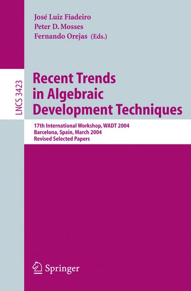 Produktbild: Recent Trends in Algebraic Development Techniques
