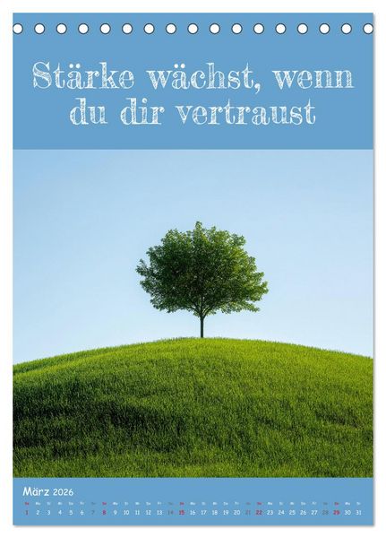 Produktbild: Positiv denken - Kalender f&uuml;r mehr Selbstvertrauen (Tischkalender 2026 DIN A5 hoch), CALVENDO Monatskalender