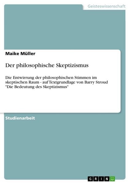 Produktbild: Der philosophische Skeptizismus