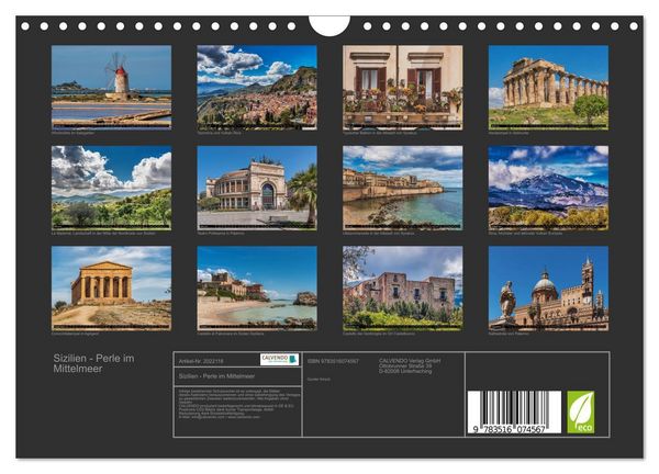 Produktbild: Sizilien - Perle im Mittelmeer (Wandkalender 2026 DIN A4 quer), CALVENDO Monatskalender