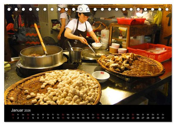 Produktbild: Taiwan kulinarisch erleben (Tischkalender 2026 DIN A5 quer), CALVENDO Monatskalender