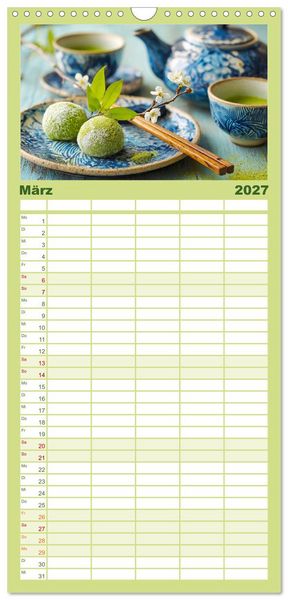 Produktbild: Familienplaner 2027 - Genussmomente. Streifzug durch die japanische K&uuml;che mit 5 Spalten (Wandkalender, 21 x 45 cm) CALVENDO