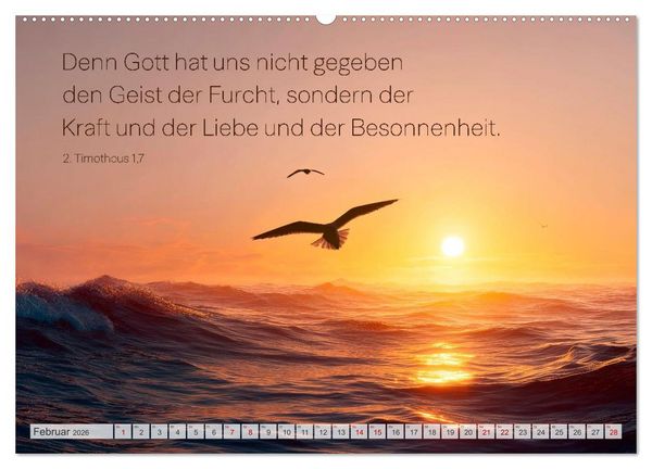 Produktbild: Psalmen und Bibelverse - Himmlische Botschaften (hochwertiger Premium Wandkalender 2026 DIN A2 quer), Kunstdruck in Hochglanz