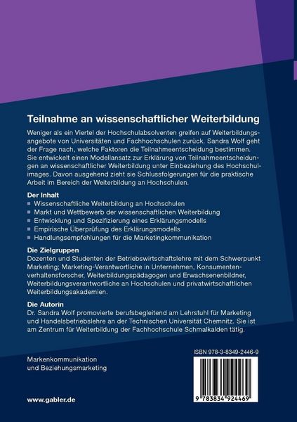 Produktbild: Teilnahme an wissenschaftlicher Weiterbildung